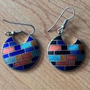 Colorful Mosaic Tile Dangle Earrings
